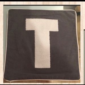 One NWOT monogram pillow cover initial T